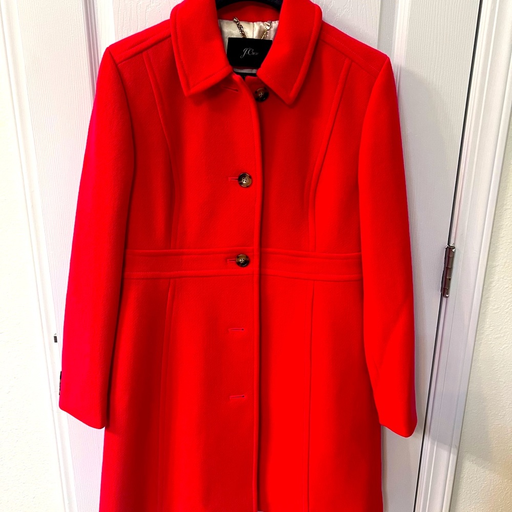 Jcrew Cherry Red lady day coat size 12P